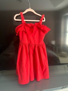 Janie and Jack Red Girls' Ruffle Strap Dress